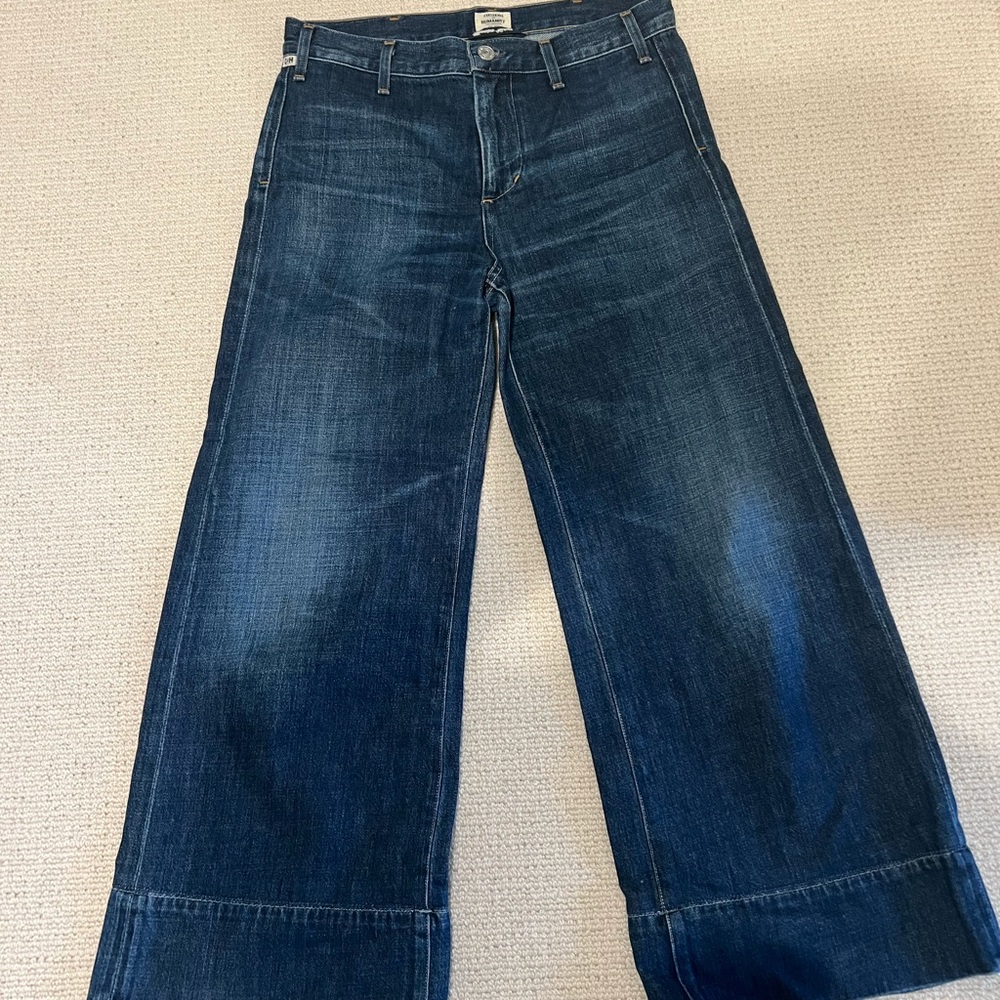 Citizens of humanity wide leg cropped denim jeans